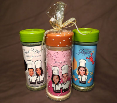 Dennis and Sylvia Lai specialize in producing personalized bottled spices as wedding favors.